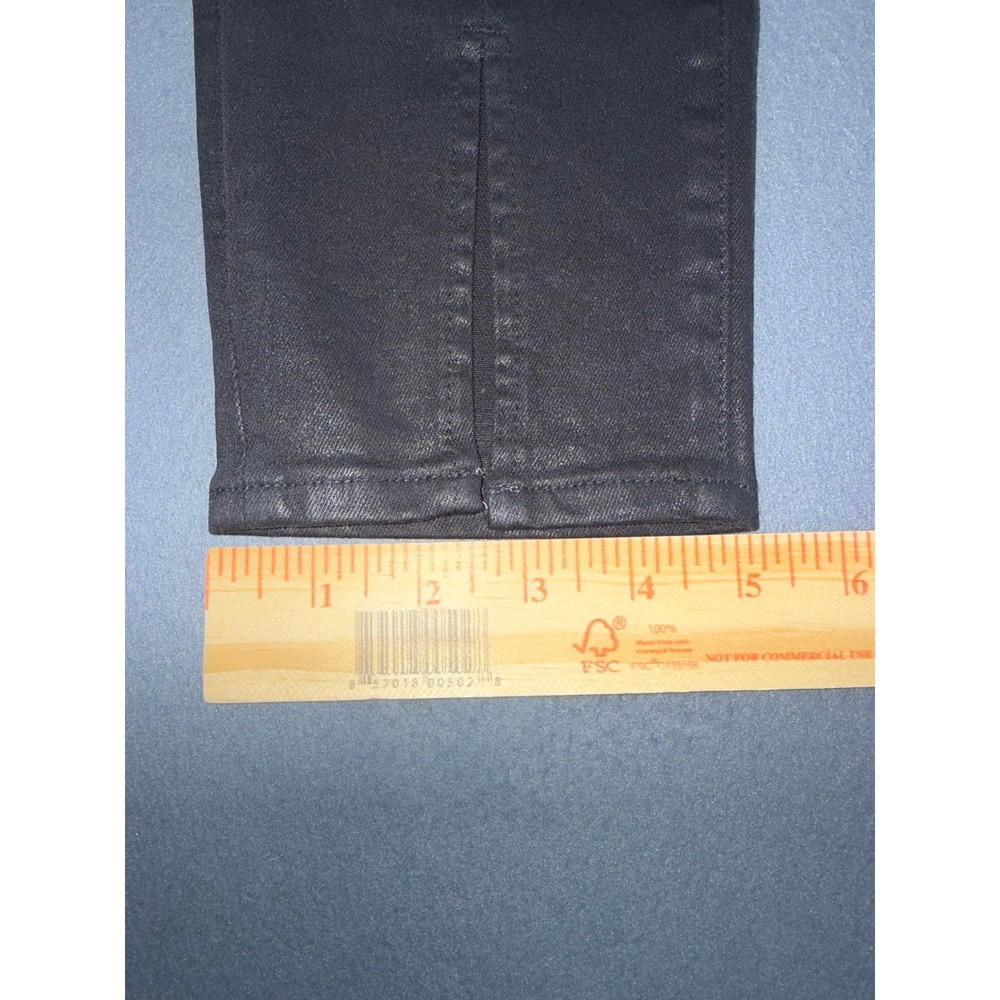 L'AGENCE Jyothi High Rise Coated Skinny Jeans Noir Black Split Hem Size 28 - Picture 6 of 8